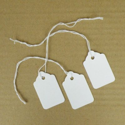 Strung Tag 43mm x 28mm White