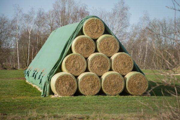 Toptex crop protection fabric for straw and hay bales.