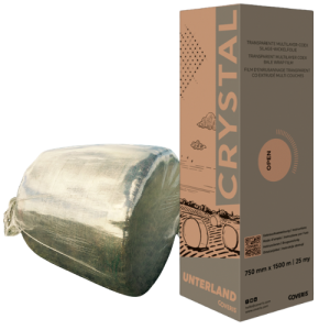 Clear silage wrap bale with box