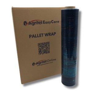 15mu 400mm x 300m Blown Flush Core Blue Tint Hand Pallet Wrap Food Handling