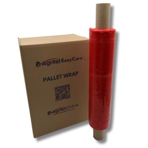 17mu 400mm x 300m Blown Extended Core Red Tint Hand Pallet Wrap